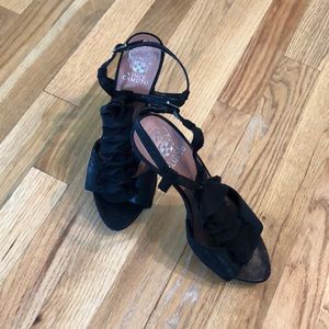 Vince Camino sz 8.5 black chiffon floral heels